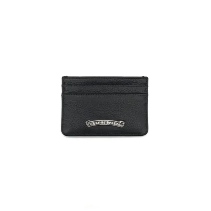 Chrome Hearts Black Leather Card Holder