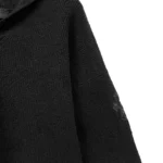 Black Pony Hair Patch Knit Hoodie