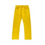 Chrome Hearts Paris Exclusive Yellow Cross Leather Patch Jeans