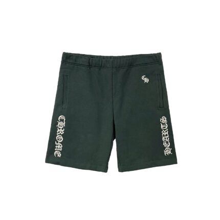 Chrome Hearts Script Logo Embroidered Dark Green Shorts
