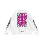 Chrome Hearts Pink Dagger Script Logo Sweatshirt