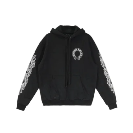 Black Classic Horseshoe Logo Pullover Hoodie