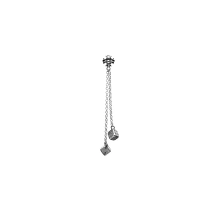 Chrome Hearts Silver Dice Drop Earring