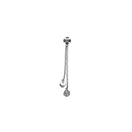 Chrome Hearts Silver Dice Drop Earring