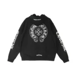 Chrome Hearts Black Tonal Monogram Horseshoe Logo Hoodie
