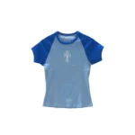Chrome Hearts Baby Blue Cropped Short Sleeve T-Shirt