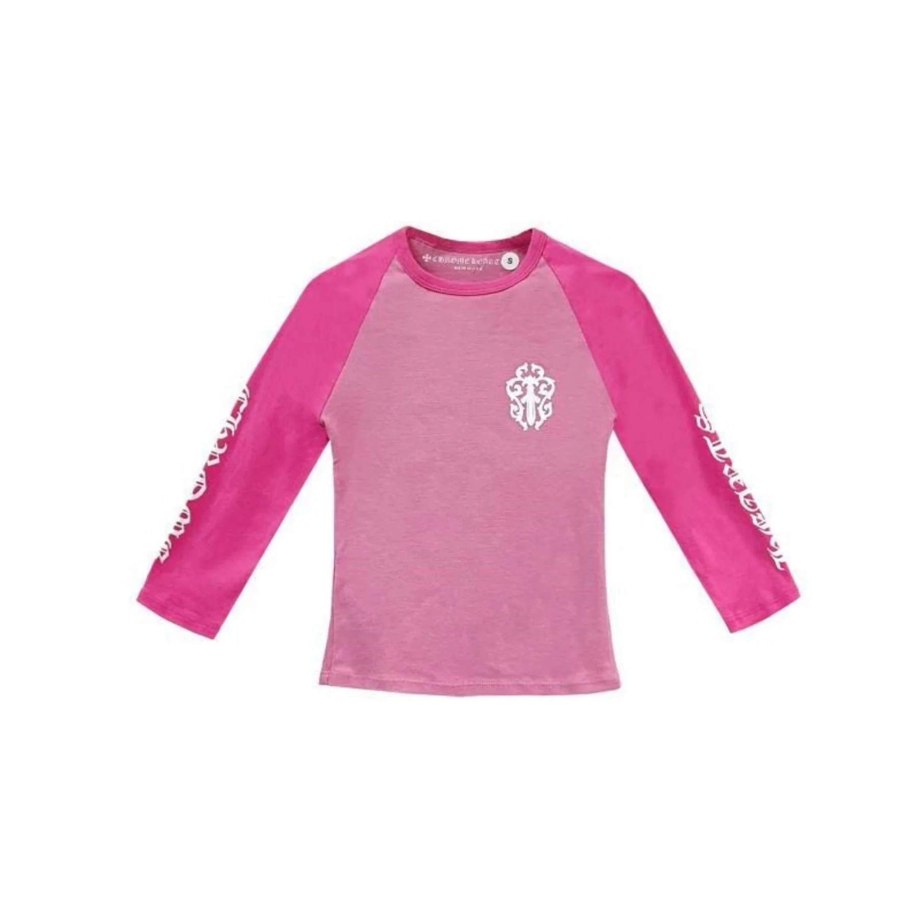 Chrome Hearts Baby Pink Dagger Script Logo Mid Sleeve T-shirt Chrome Hearts Baby Pink Dagger Script Logo Mid Sleeve T-shirt