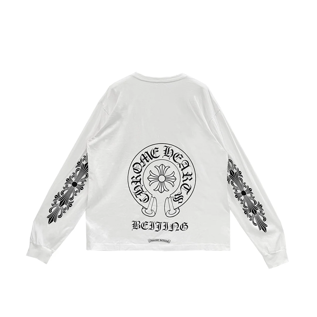 Chrome Hearts Beijing Exclusive Horseshoe Logo Long Sleeve T-Shirt Tee Chrome Hearts Beijing Exclusive Horseshoe Logo Long Sleeve T-Shirt Tee