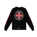 Chrome Hearts Black Hollywood Red Cross Logo Long Sleeve Shirt