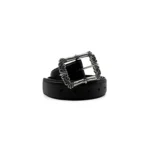 Chrome Hearts Black Leather Filigree Belt