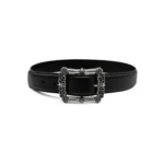 Chrome Hearts Black Leather Filigree Belt