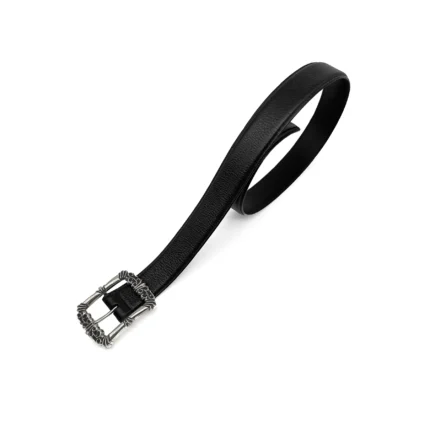 Chrome Hearts Black Leather Filigree Belt