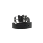 Chrome Hearts Black Leather Roller Belt