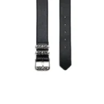 Chrome Hearts Black Leather Roller Belt