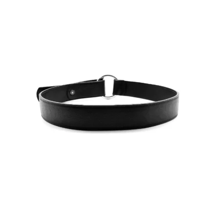 Chrome Hearts Black Leather Scroll Ring Belt