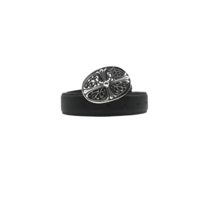 Chrome Hearts Silver Oval Keeper Cross Belt