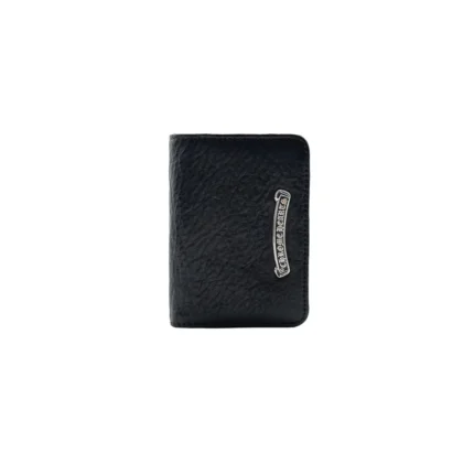 Chrome Hearts Black Silver Scroll Folded Cardholder