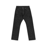 Chrome Hearts Black Star Leather Patch Dark Grey Jeans