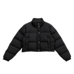 Chrome Hearts Black Tonal Monogram Cross Pattern Cropped Puffer Down Jacket