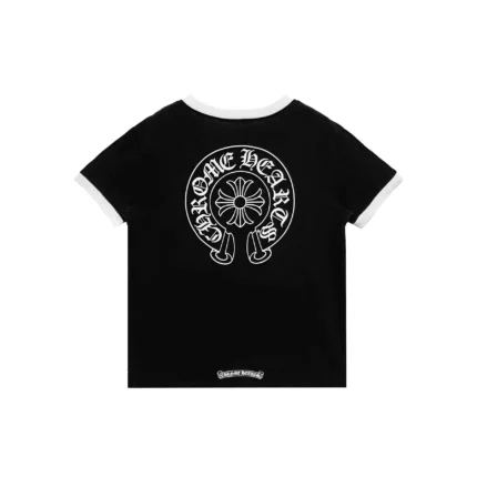 Chrome Hearts Black＆White Horseshoe Logo Short Sleeve Tee
