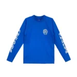 Chrome Hearts Blue Horseshoe Script Logo Biking Shirt