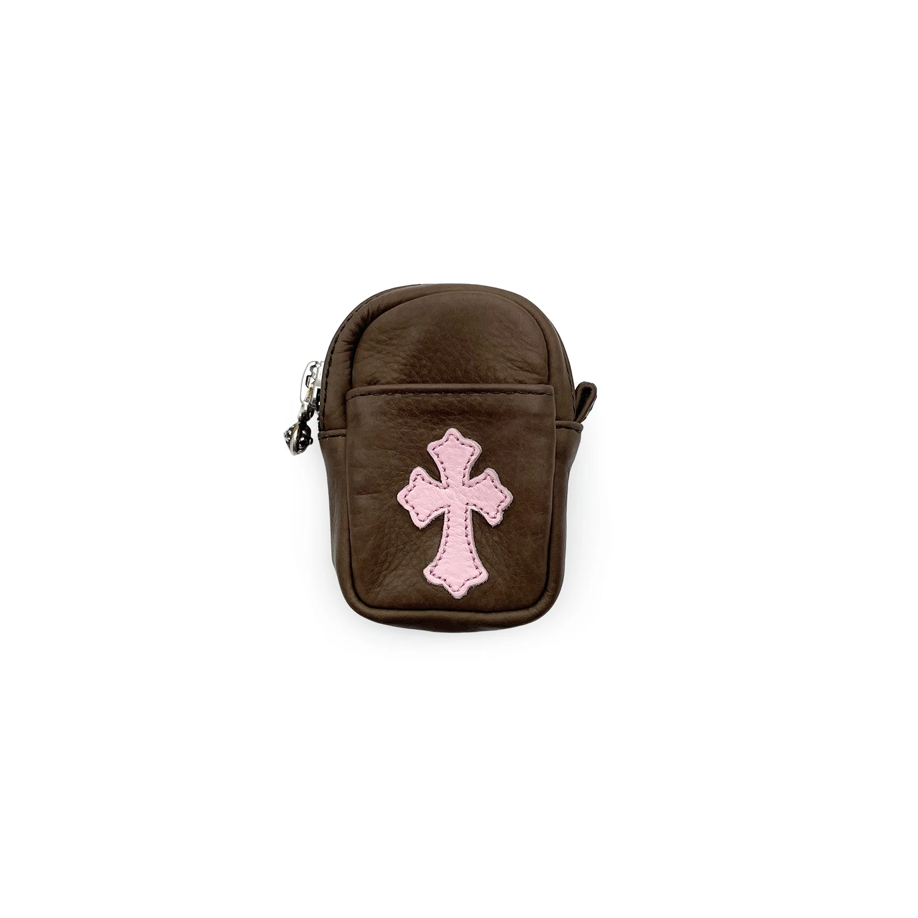 Chrome Hearts Brown Leather Cross Patch Airpod Micro Take Wallet Chrome Hearts Brown Leather Cross Patch Airpod Micro Take Wallet