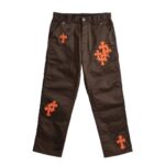 Chrome Hearts Brown Orange Cross Patch Carpenter Pants
