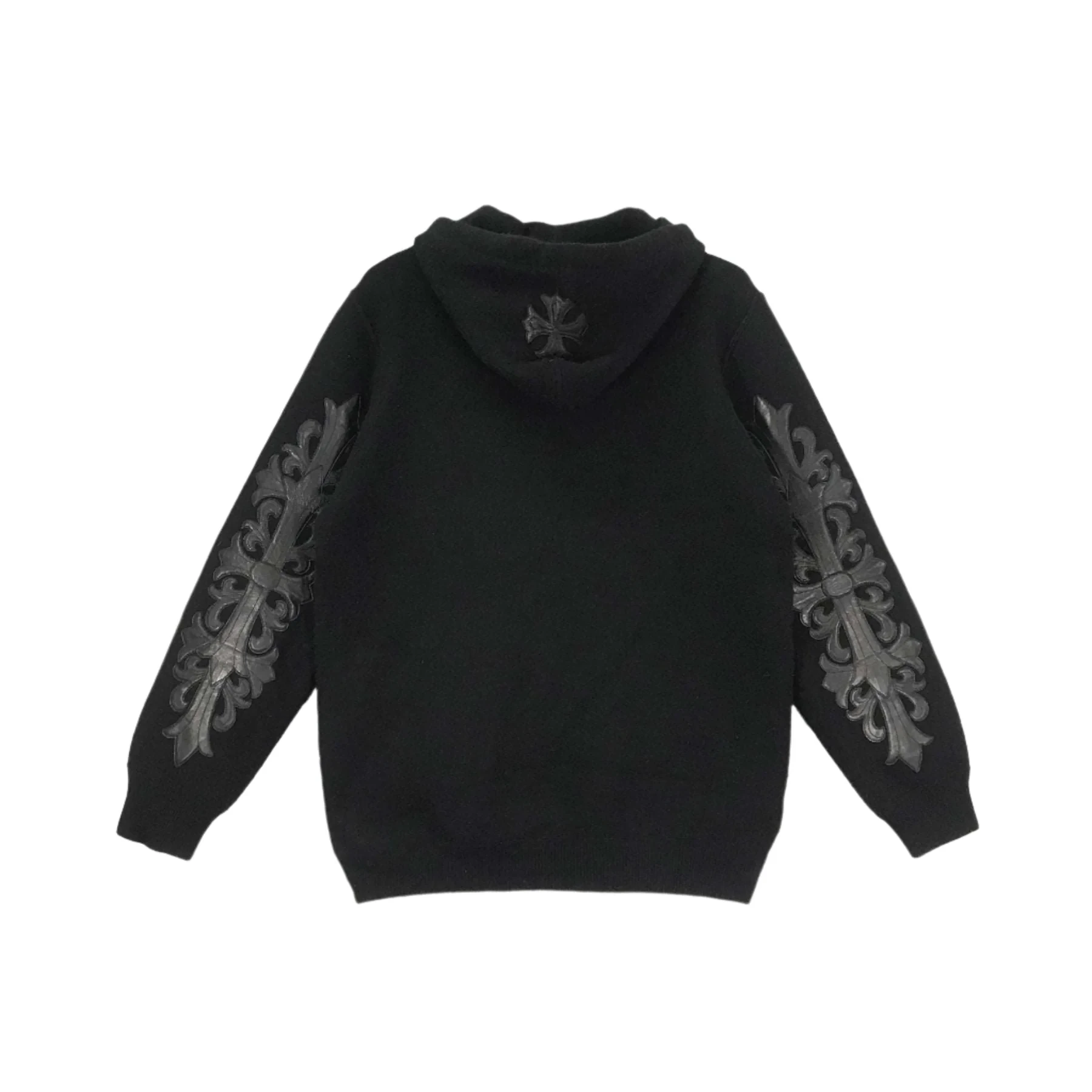 Chrome Hearts Cashmere Leather Cross Logo Hoodie Chrome Hearts Cashmere Leather Cross Logo Hoodie