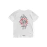 Chrome Hearts Cemetery Cross Red Horseshoe Short Sleeve T-Shirt Tee