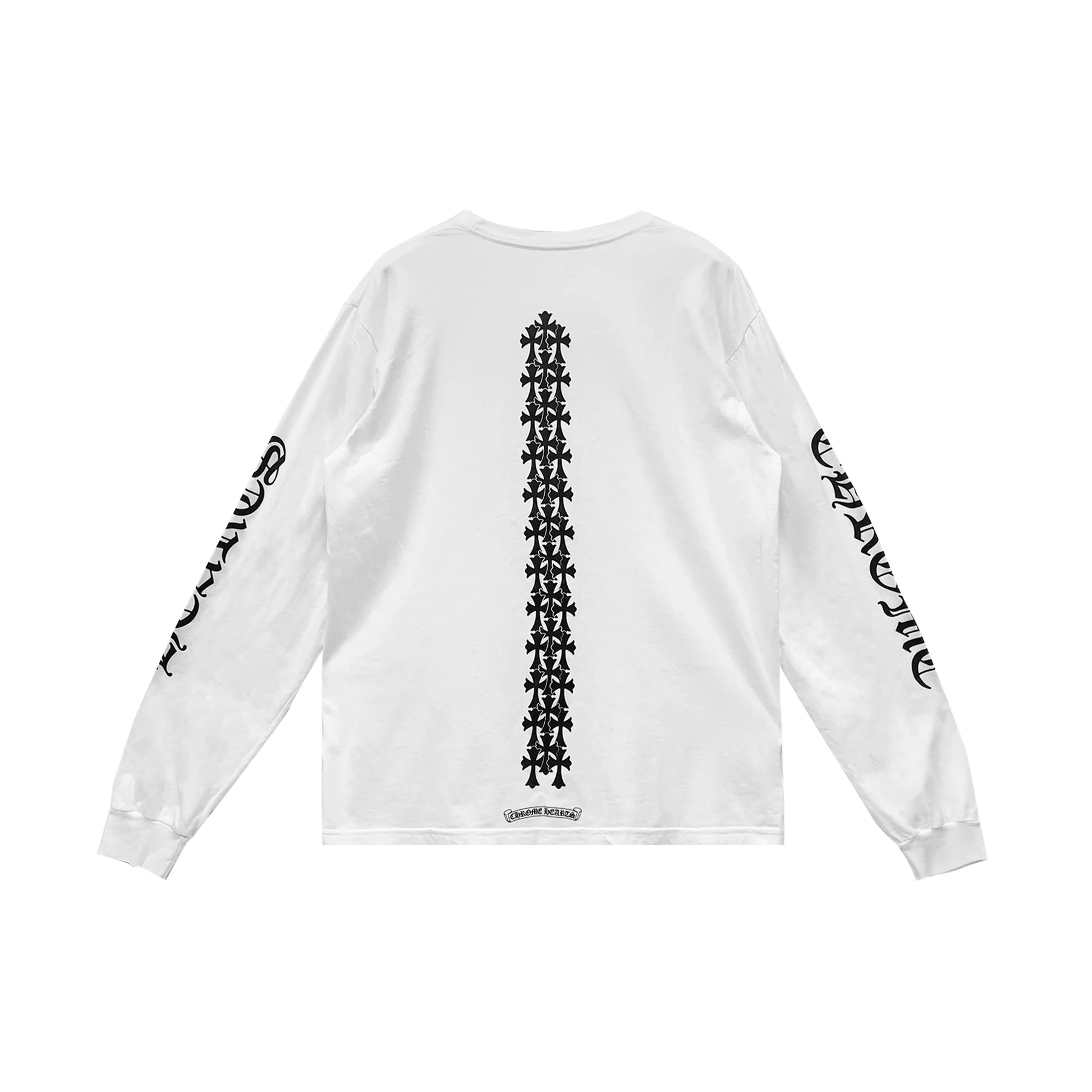 Chrome Hearts Cemetery Cross Tire Tracks White Long Sleeve T-Shirt Chrome Hearts Cemetery Cross Tire Tracks White Long Sleeve T-Shirt