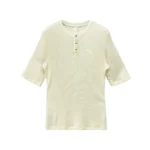 Chrome Hearts CH Letter Waffle Thermal Short Sleeve Henley T-Shirt Tee