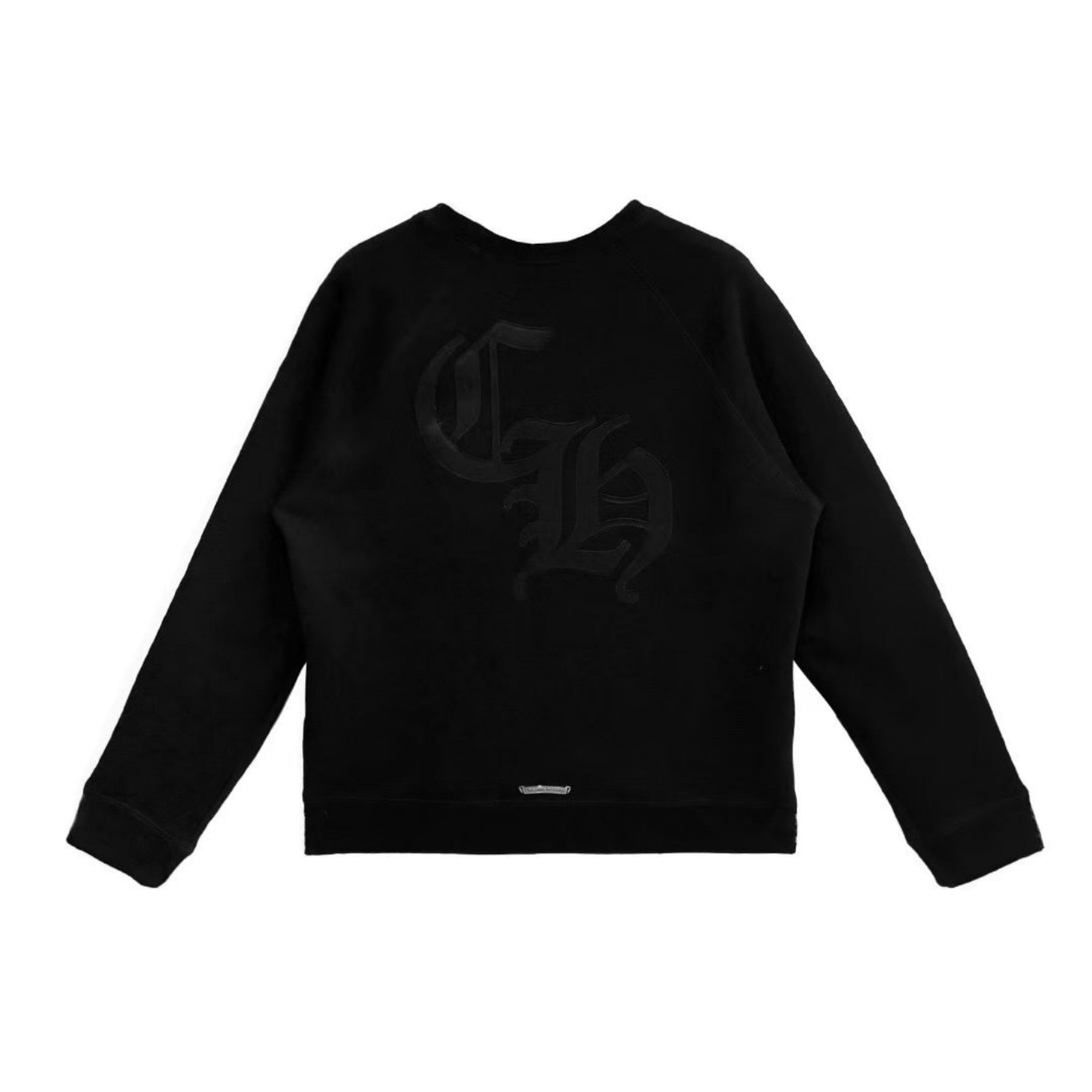 chrome-hearts-ch-logo-cross-leather-patch-black-sweatshirt-8334372-1.jpg Chrome Hearts CH Logo Cross Leather Patch Black Sweatshirt - Image 1