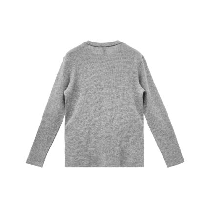 Chrome Hearts CH Logo Waffle Thermal Grey Long Sleeve Henley Shirt