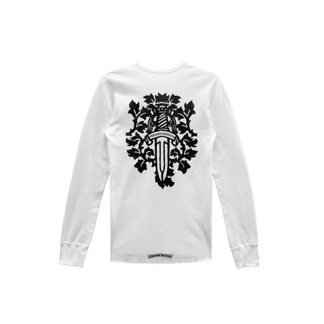Chrome Hearts Dagger White Waffle Thermal Long Sleeve Tee Chrome Hearts Dagger White Waffle Thermal Long Sleeve Tee