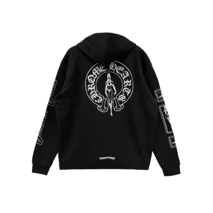 Chrome Hearts Deadly Doll Pink Dagger Logo Zip Up Hoodie