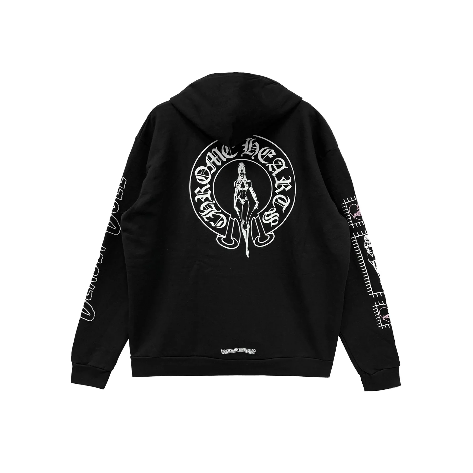 Chrome Hearts Deadly Doll Pink Dagger Logo Zip Up Hoodie Chrome Hearts Deadly Doll Pink Dagger Logo Zip Up Hoodie