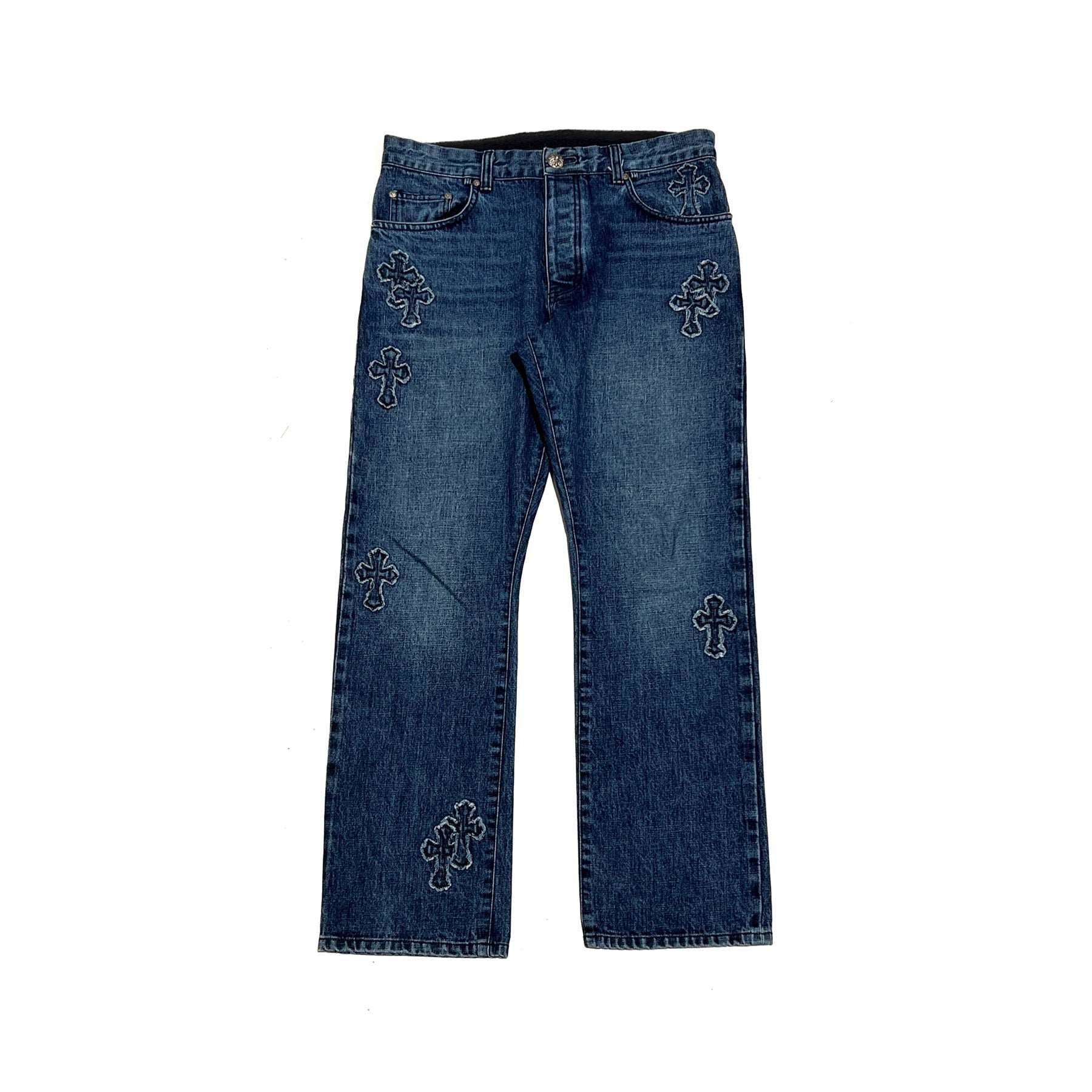 chrome-hearts-denim-cross-patch-jeans-173584.jpg Chrome Hearts Denim Cross Patch Jeans - Image 1