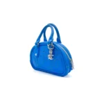 Chrome Hearts Electric Blue Leather Cross Patch Mini Gym Bag
