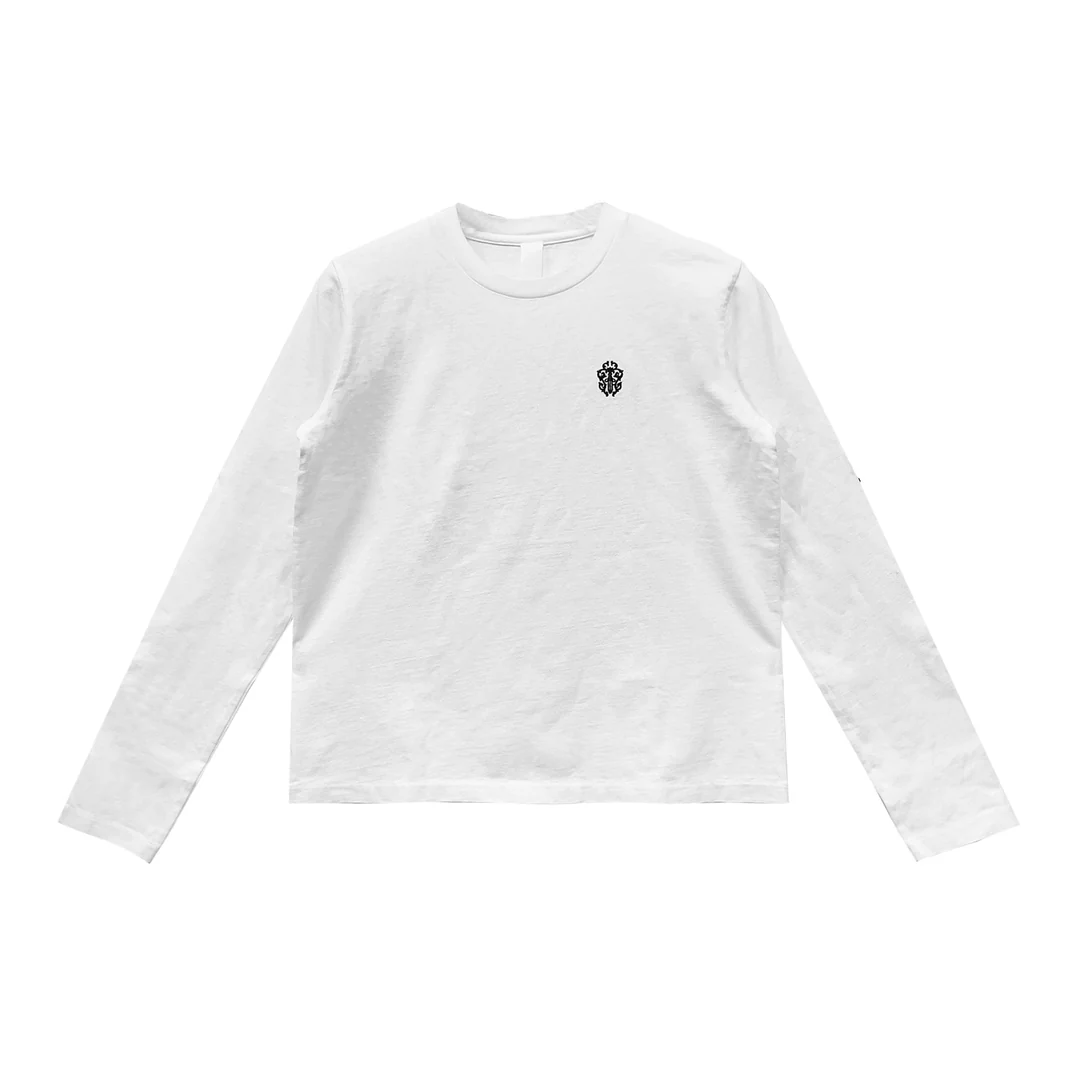 Chrome Hearts Embroidered Dagger White Long Sleeve T-Shirt Tee Chrome Hearts Embroidered Dagger White Long Sleeve T-Shirt Tee