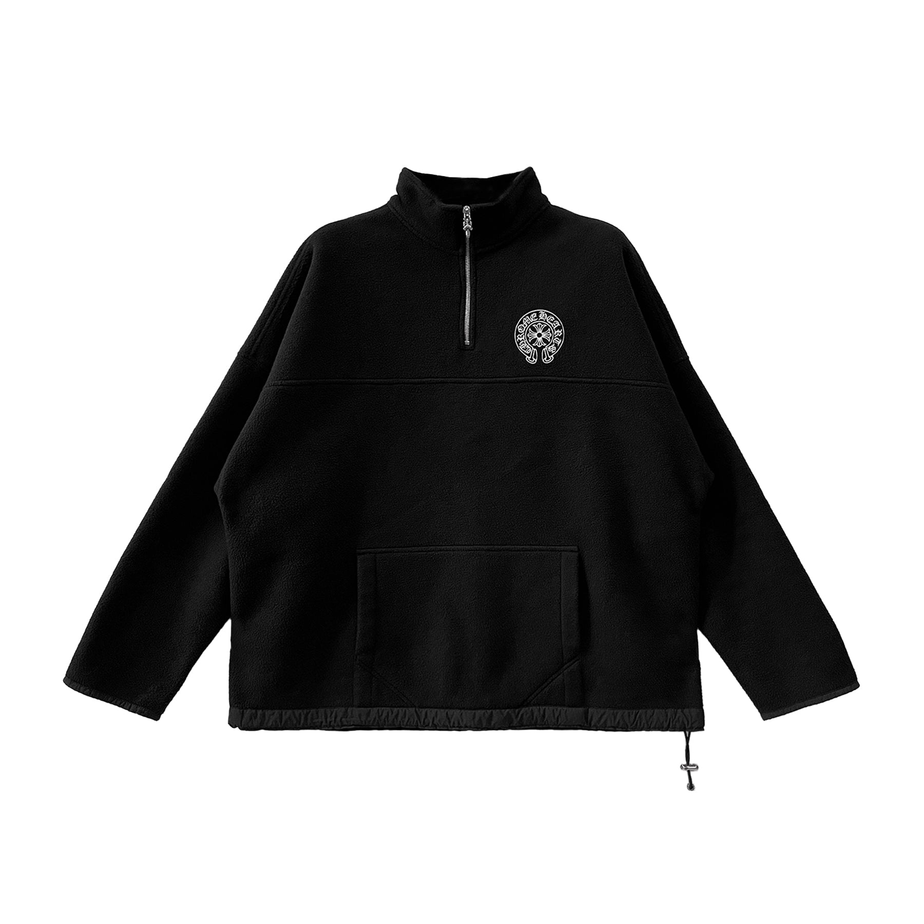 chrome-hearts-fleece-horseshoe-logo-half-zip-sweatshirt-7453051.jpg Chrome Hearts Fleece Horseshoe Logo Half Zip Sweatshirt - Image 1