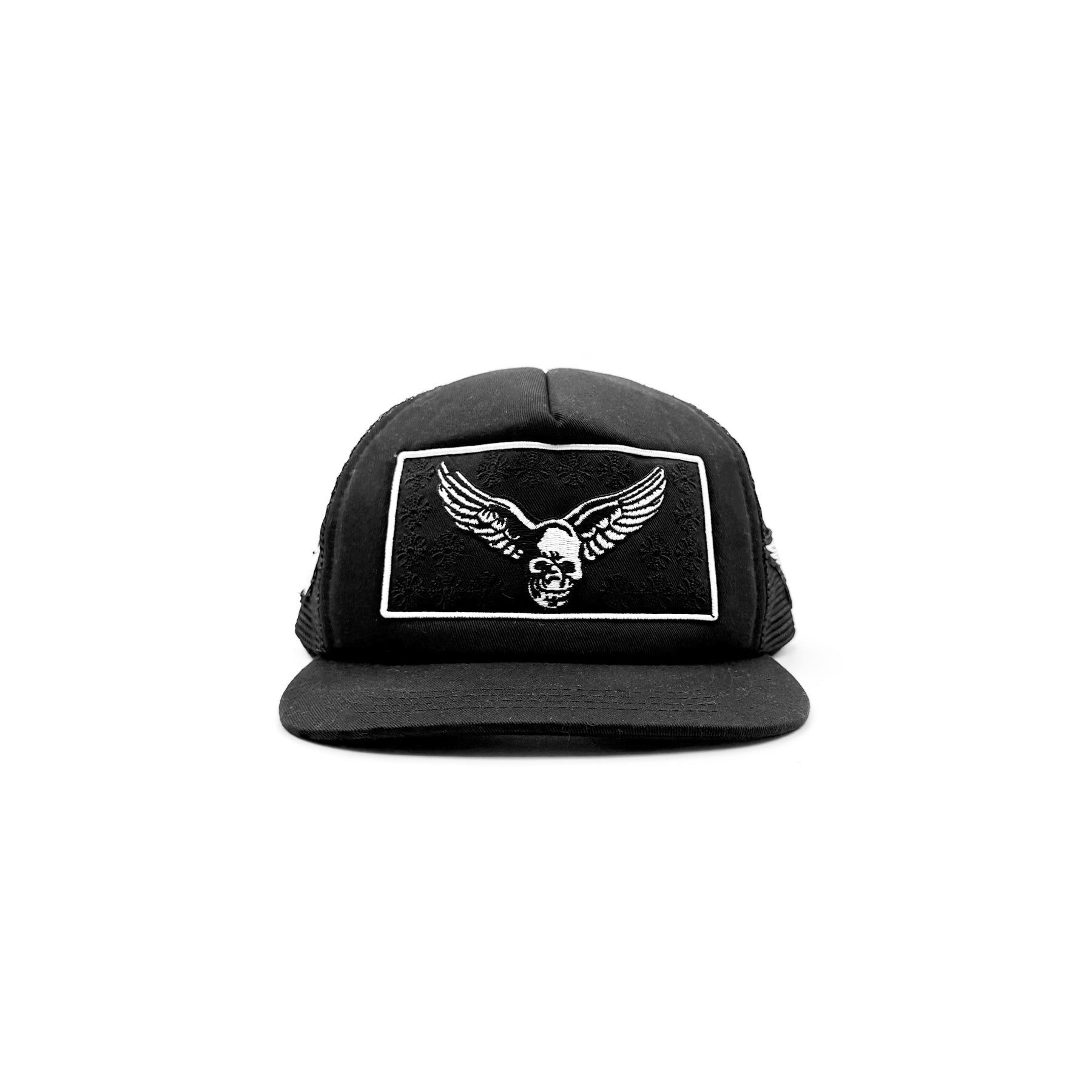 chrome-hearts-foti-yungblud-aerosmith-embroidered-patch-black-trucker-cap-9494223.jpg Chrome Hearts Foti Yungblud Aerosmith Embroidered Patch Black Trucker Cap - Image 1