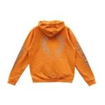 Chrome Hearts Glitter Horseshoe Logo Orange Hoodie