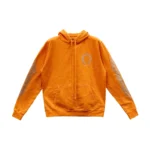 Chrome Hearts Glitter Horseshoe Logo Orange Hoodie