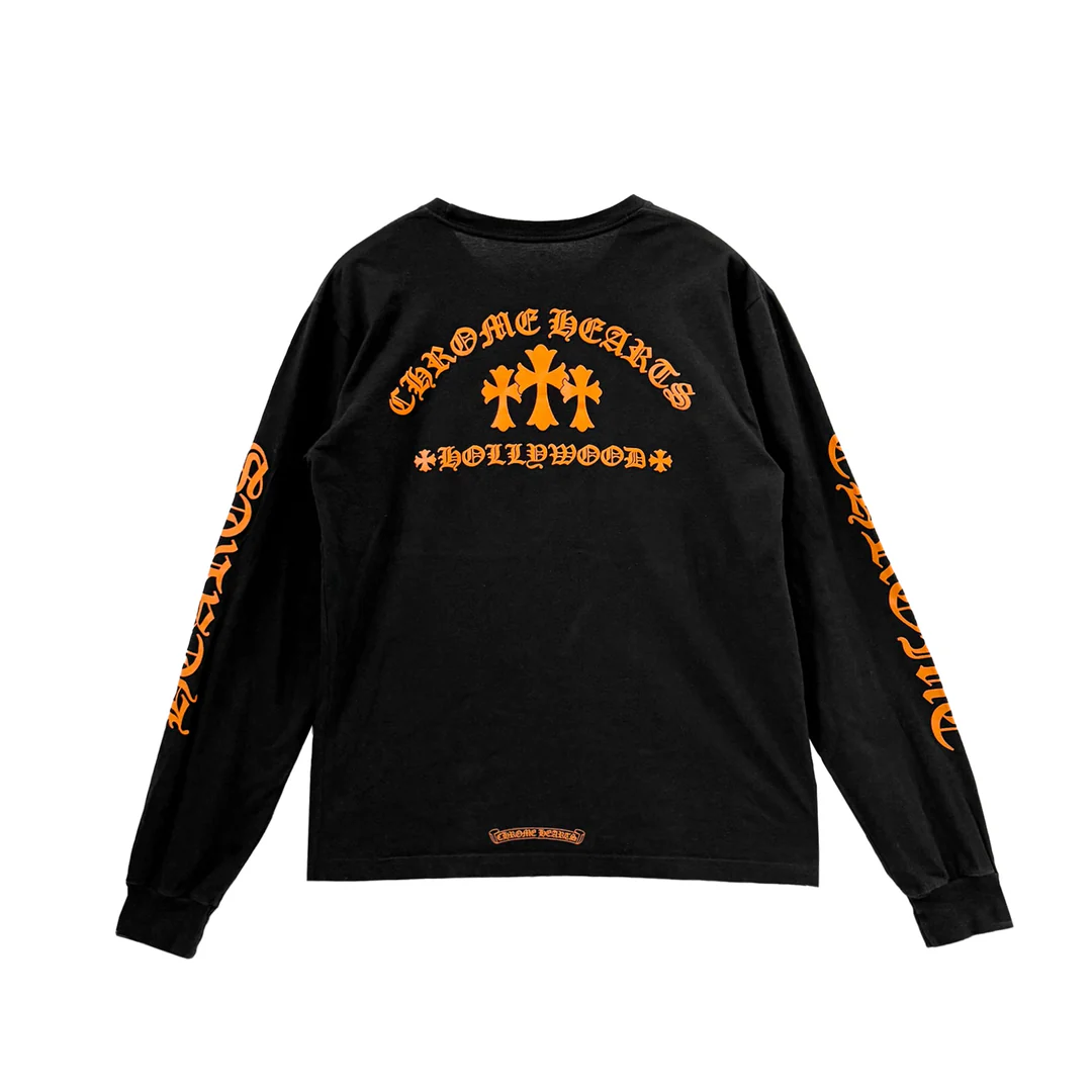 Chrome Hearts Hollywood Triple Cross Long Sleeve T-Shirt Tee Chrome Hearts Hollywood Triple Cross Long Sleeve T-Shirt Tee