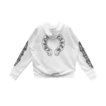 Chrome Hearts Horseshoe Floral Sleeve Fleece Zip Up Hoodie