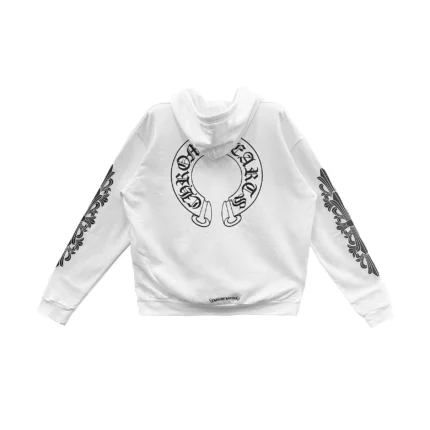 Chrome Hearts Horseshoe Floral Sleeve Fleece Zip Up Hoodie