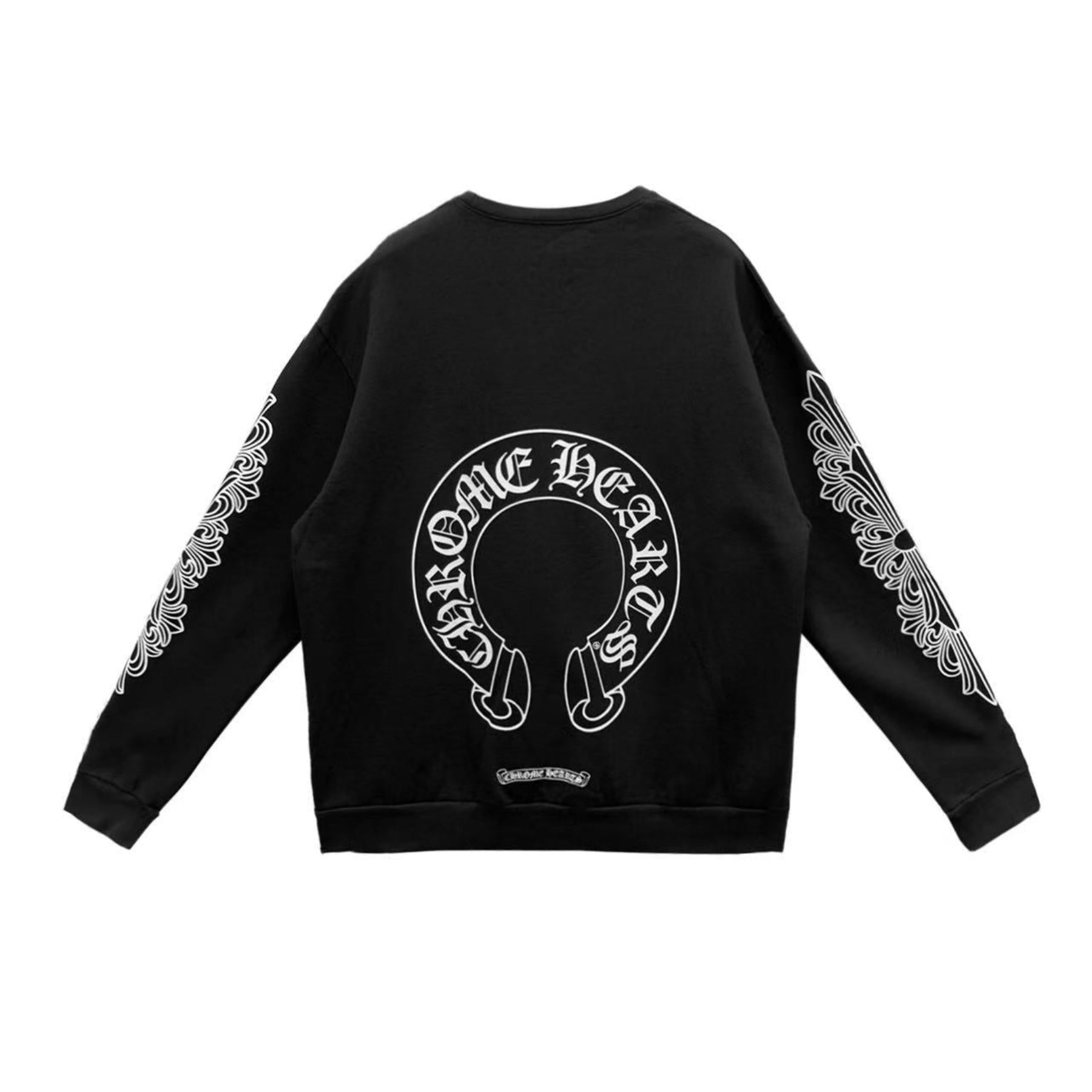 chrome-hearts-horseshoe-floral-sleeves-crewneck-sweatshirt-1541919.jpg Chrome Hearts Horseshoe Floral Sleeves Crewneck Sweatshirt - Image 1
