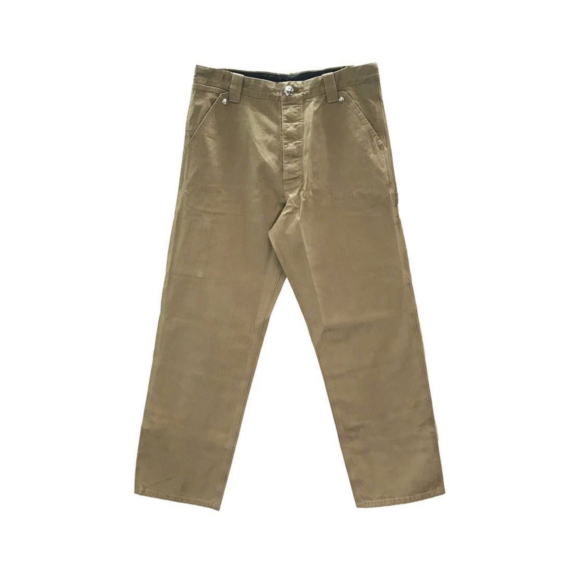 chrome-hearts-khaki-rivet-carpenter-pants-264576.jpg Chrome Hearts Khaki Rivet Carpenter Pants - Image 1