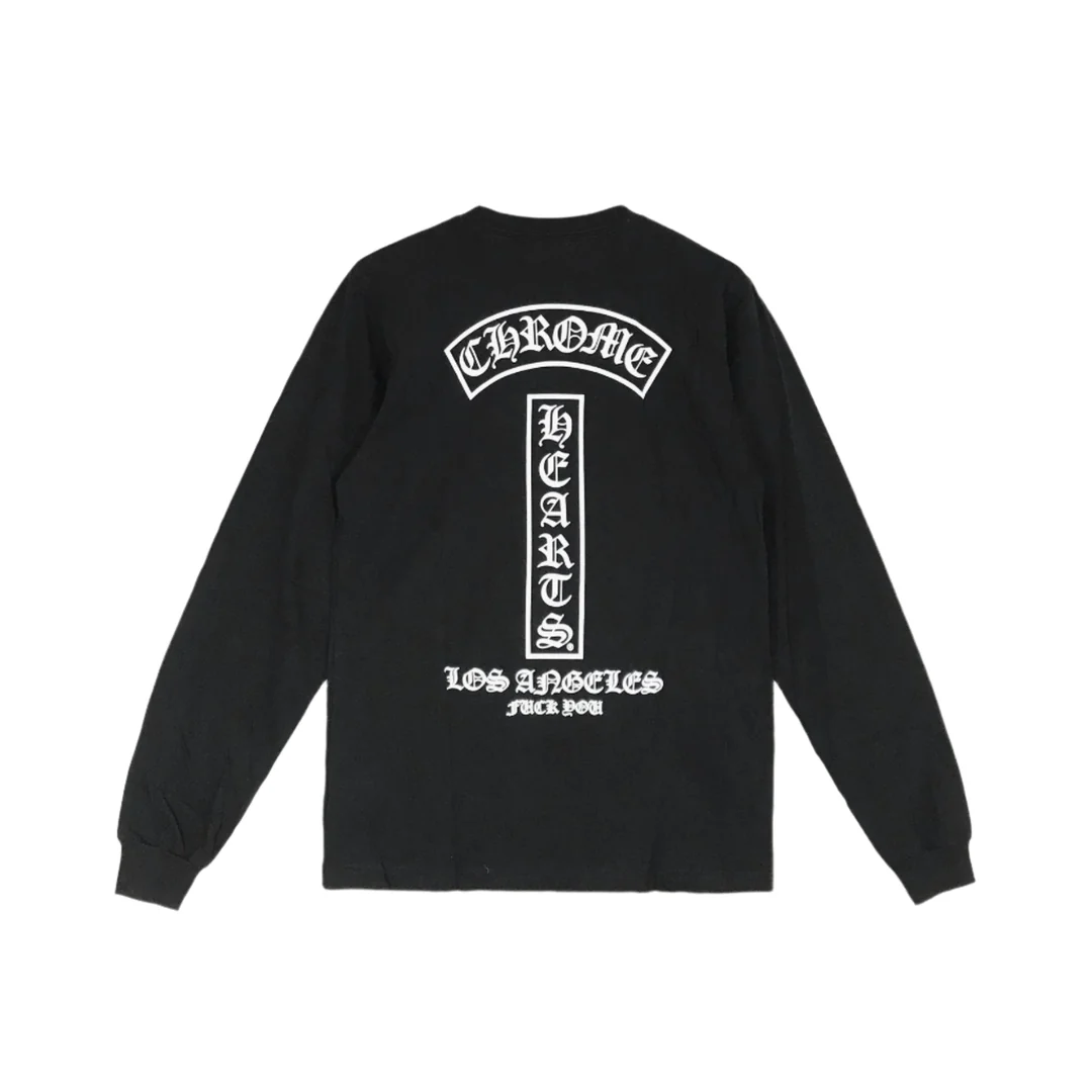 Chrome Hearts LA Los Angeles Exclusive T-bar Script Logo Long Sleeve T-shirt Chrome Hearts LA Los Angeles Exclusive T-bar Script Logo Long Sleeve T-shirt