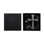 Chrome Hearts Leather Braids Silver Cross Stopper Necklace